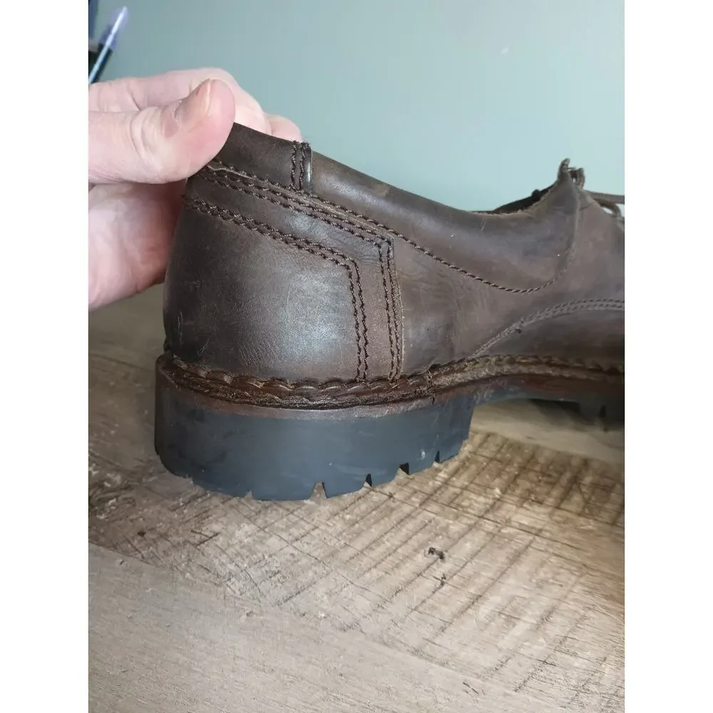 Sonoma Mens Y2K Chunky Leather Oxford Sneakers 12 Brown Grunge Academia 90s